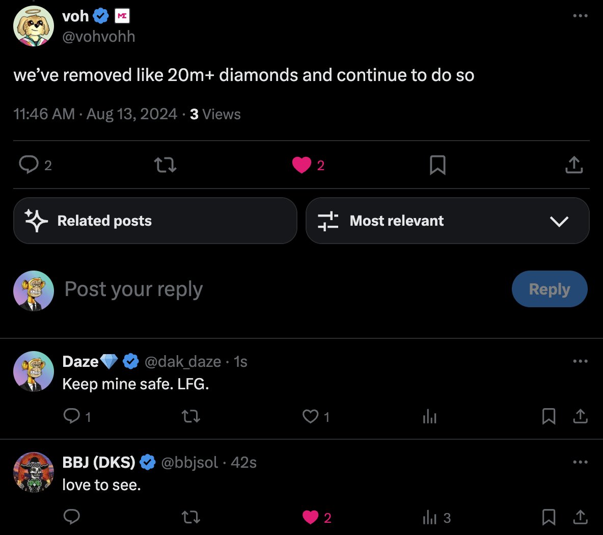 dak_daze's tweet image. UPDATE ON @MagicEden DIAMONDS 💎