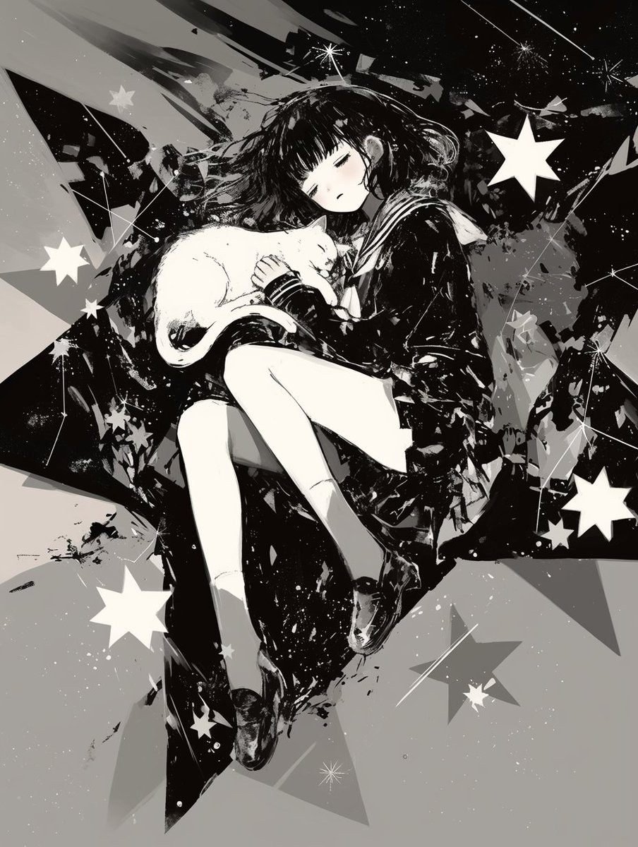 yuugaku's tweet photo. Girl and Cat sleeping in Shooting Stars.
Good Night💫

#AIイラスト
#AIイラスト術師さんと繋がりたい 
#AIイラスト好きさんと繋がりたい https://t.co/PanrQrZcWM