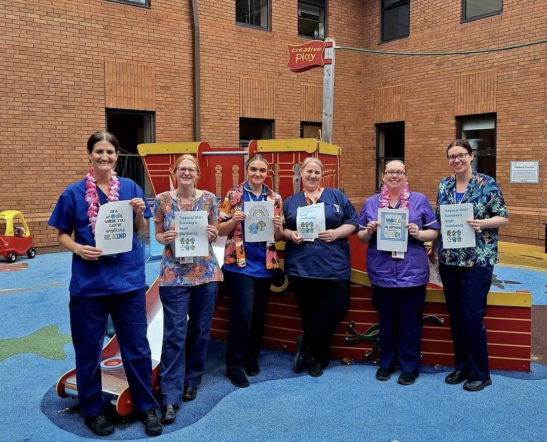 🌺🌼 It's Tropical Shirt Tuesday 🪷🏵
We're taking part every Tuesday in August to raise awareness of Mental Health and Staff Wellbeing within the workplace. <a href="/WHHPeople/">WHHPeople</a>

#wearbrightthinkbright
#MentalHealthMatters 
#MentalHealthAwareness 
#tropicaltuesday 
#NHS #teampaediatrics