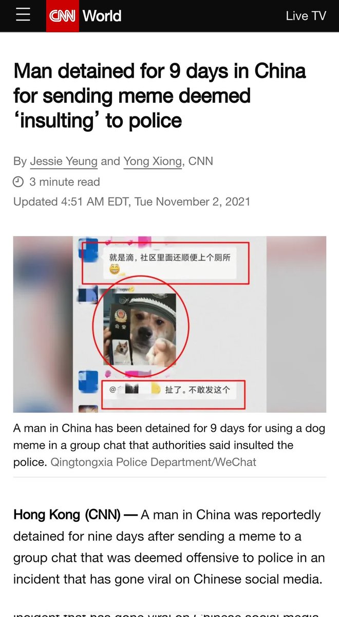 Songpinganq (@songpinganq) on Twitter photo <a href="/stillgray/">Ian Miles Cheong</a> In China, a single meme can cost you 50 social credit points, leading to arrest and blacklisting.
This can affect your career, your ability to take a train, your internet speed, and even your children's access to education. <a href="/stillgray/">Ian Miles Cheong</a> In China, a single meme can cost you 50 social credit points, leading to arrest and blacklisting.
This can affect your career, your ability to take a train, your internet speed, and even your children's access to education.