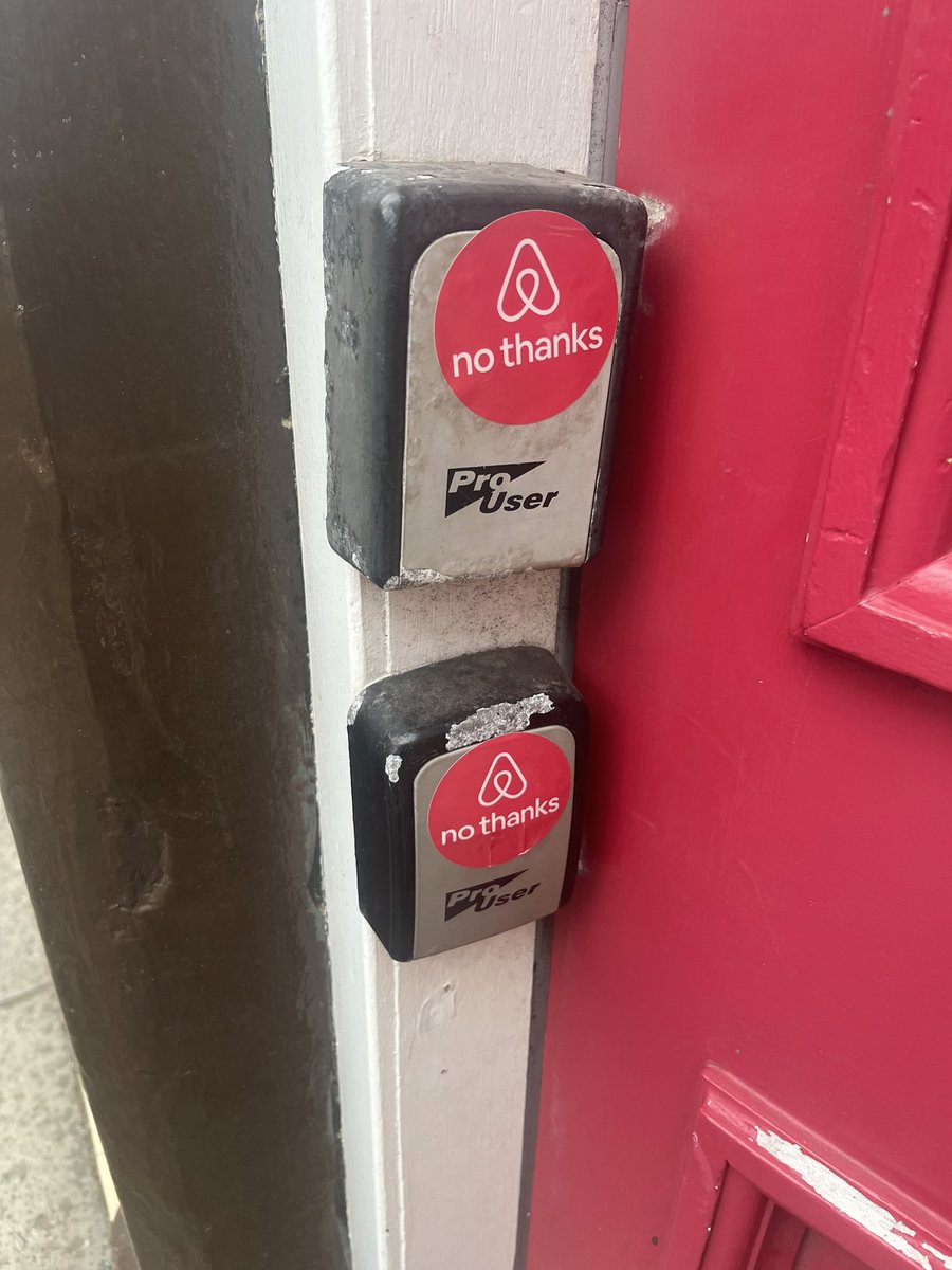 MTraill's tweet photo. Spotted some stickers on key boxes along buccleuch street today. A very small protest, unlikely to contribute to a reduction in STLs in #Edinburgh or #Scotland but always positive to see some really local community action. https://t.co/ZpTttRzFEg