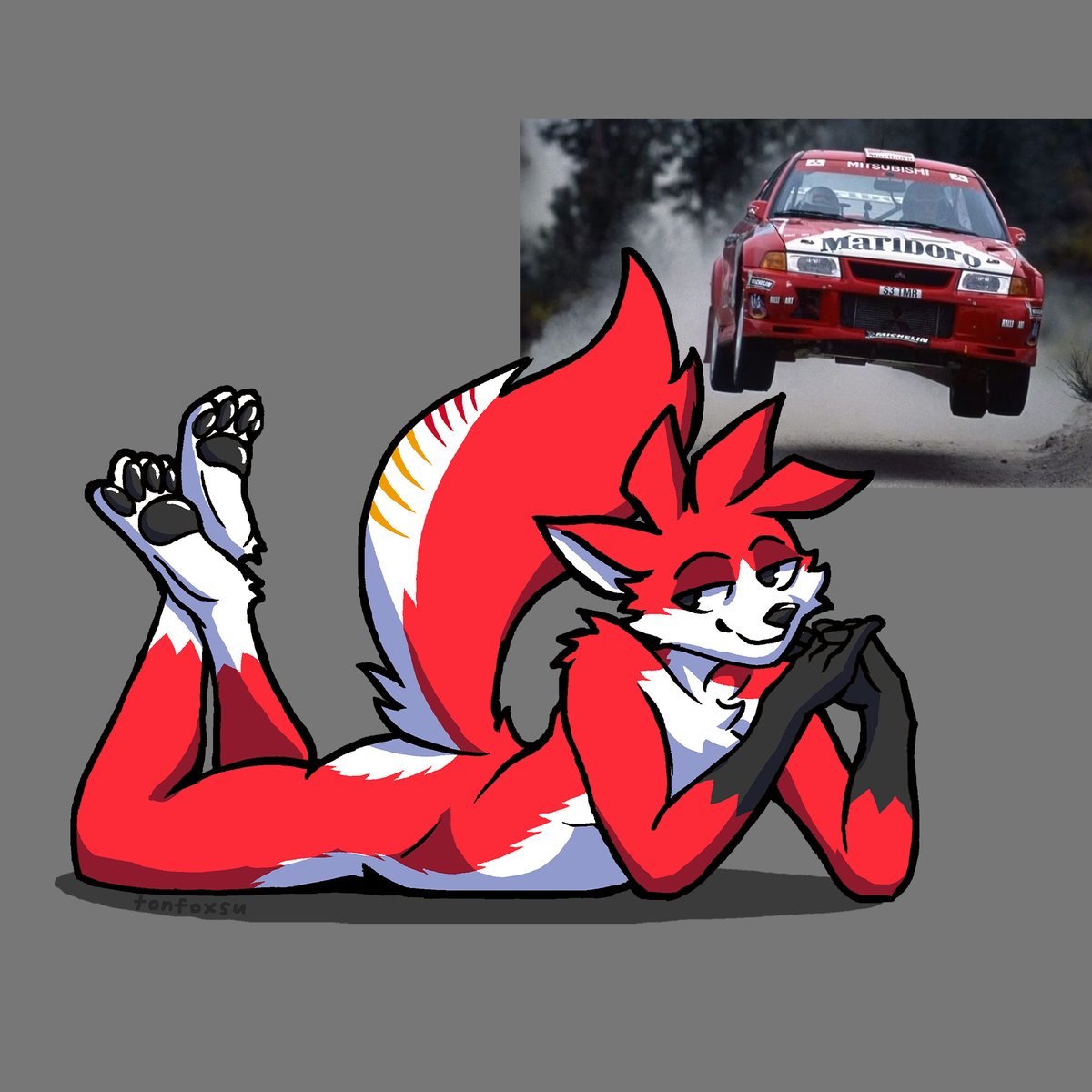 tonfoxsu's tweet photo. *furrifies your mitsubishi lancer* https://t.co/q3BniMbB9L