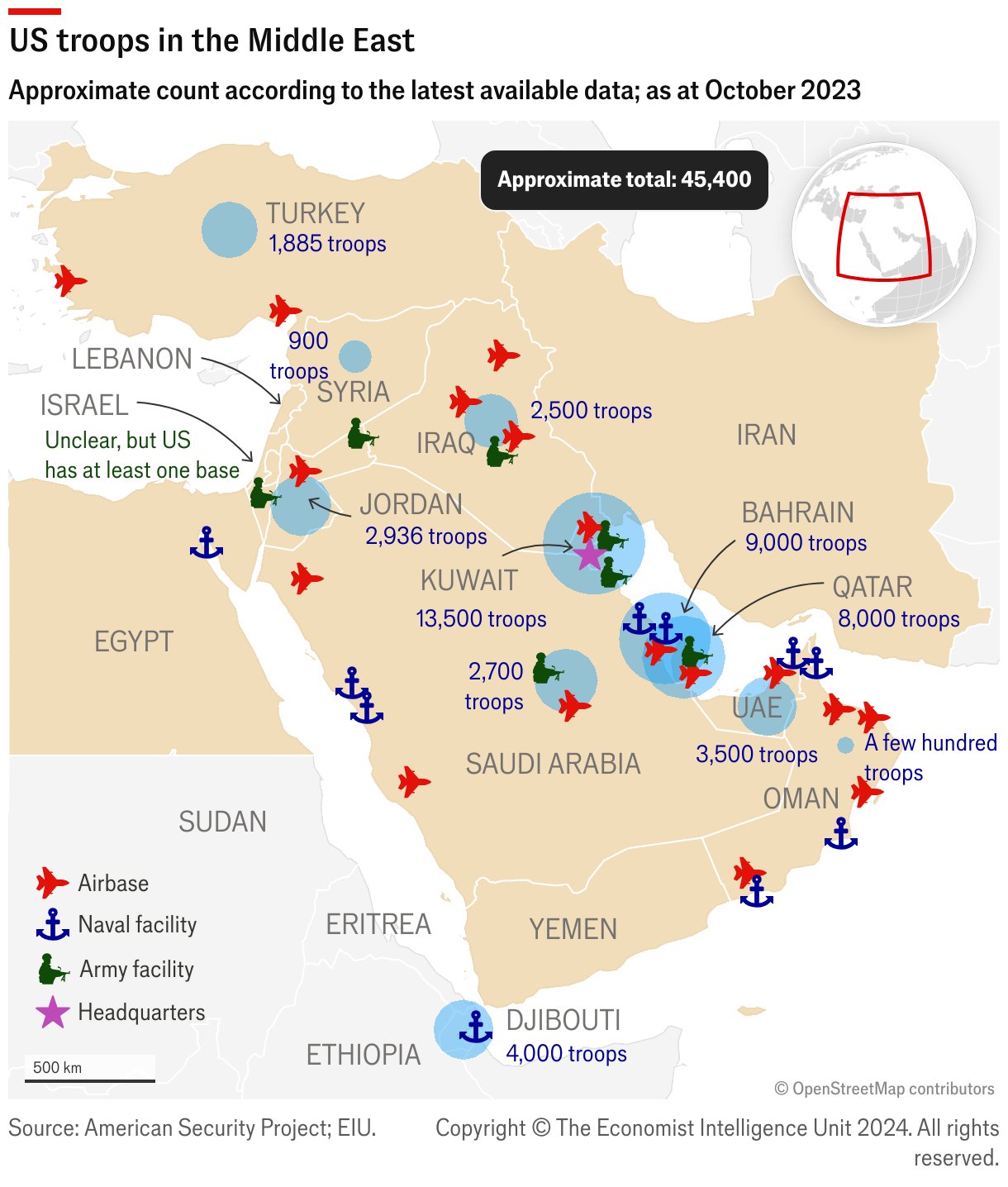 Us Bases Middle East Map Ripple Effect: How Israel's War In Gaza Sent