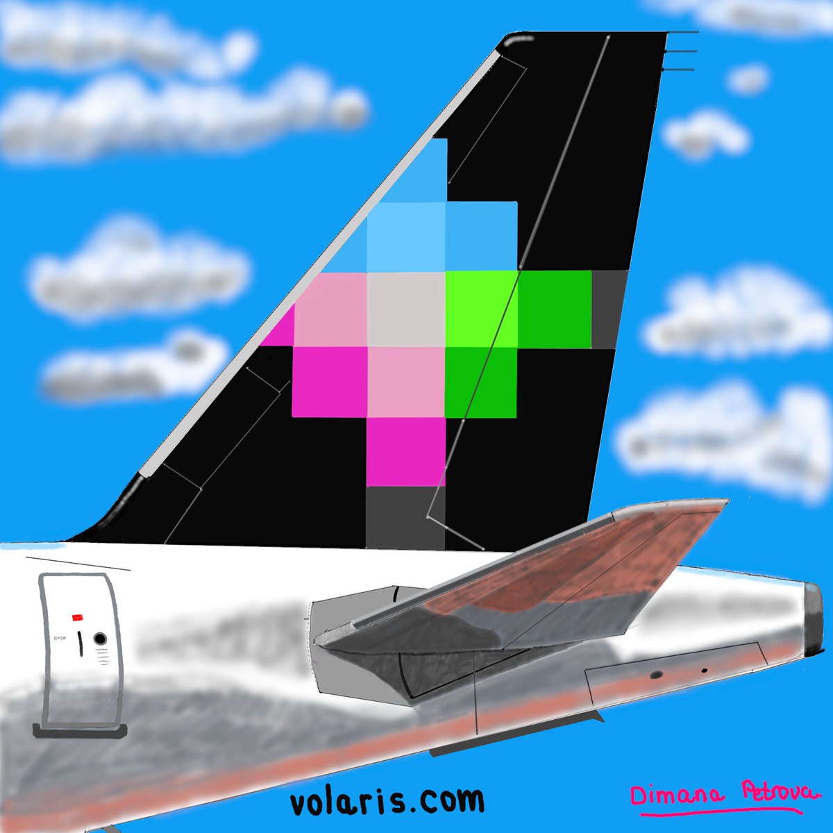 AircraftBy's tweet image. More practise - better result 🤩
My digital art of the tail logo of @flyvolaris @viajaVolaris 💚💜💙
The livery is very nice indeed, i will keep creating masterpieces with their airplanes ✈️
#Volaris #viajaVolaris #flyVolaris #VolarisAirlines #art #airlinelogo #digitalart
