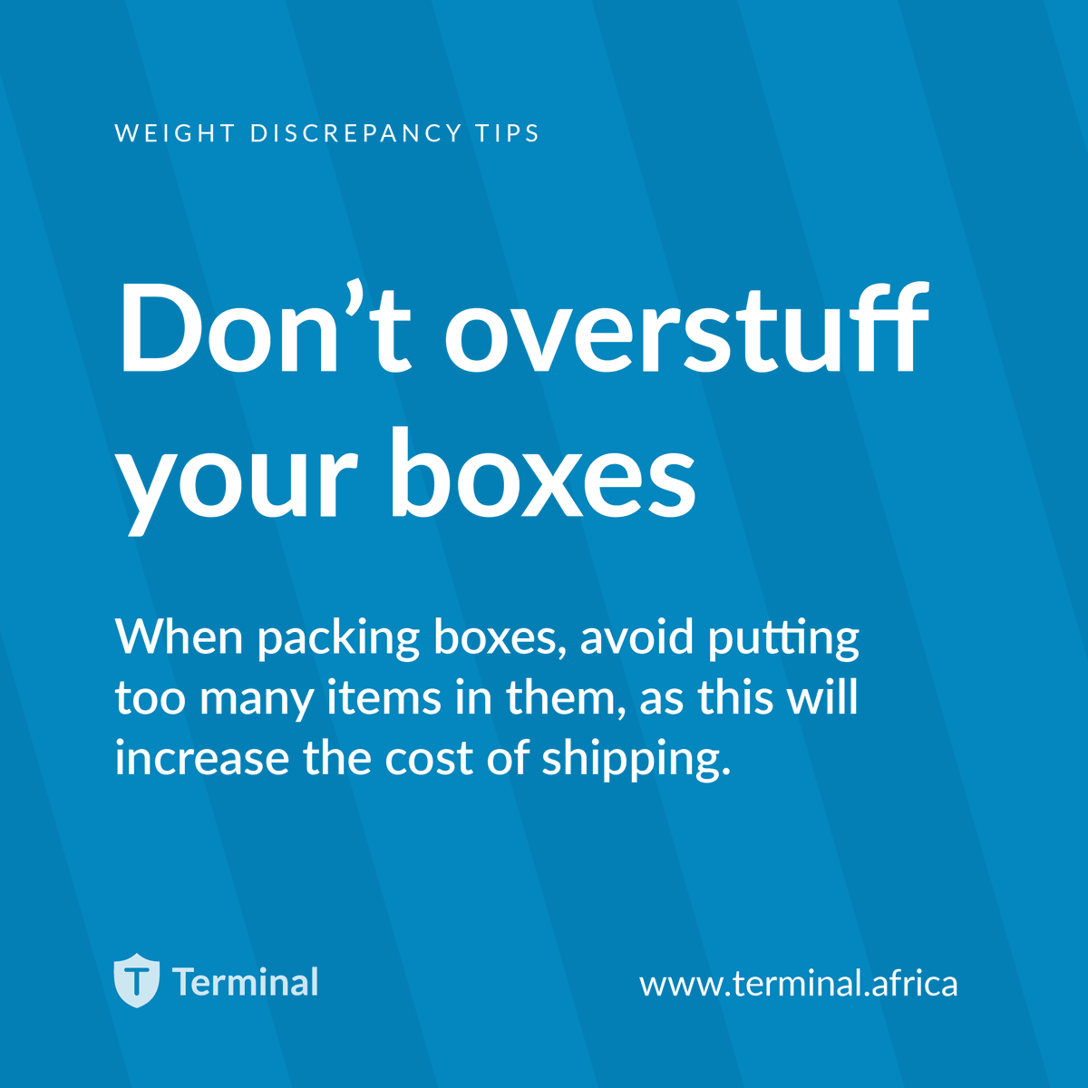 terminal_africa's tweet photo. 📦 Shipping Tips 101: Follow these tips to ensure smooth shipments every time and avoid weight discrepancy charges.
Learn more - https://t.co/MXSOYUNJEL
#TerminalAfrica #Logistics #SupplyChain #Shipping #Warehousing #delivery #LogisticsSolution #InternationalShipping #DHL https://t.co/zu5HrewEYj