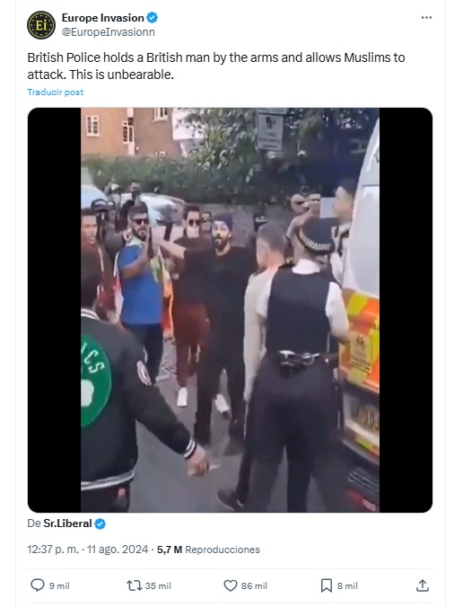 JulianMaciasT's tweet photo. El vídeo que está difundiendo la cuenta neonazi Europe Invasion es de 2022 y ya fue utilizado en 2023 como si fuera consecuencia de los disturbios en Francia.
Tiene 5.7 millones de reproducciones, 35K rts y 85K likes.
Era una criptocuenta turca suspendida que recuperó Elon Musk. https://t.co/hfAMJFkM4E
