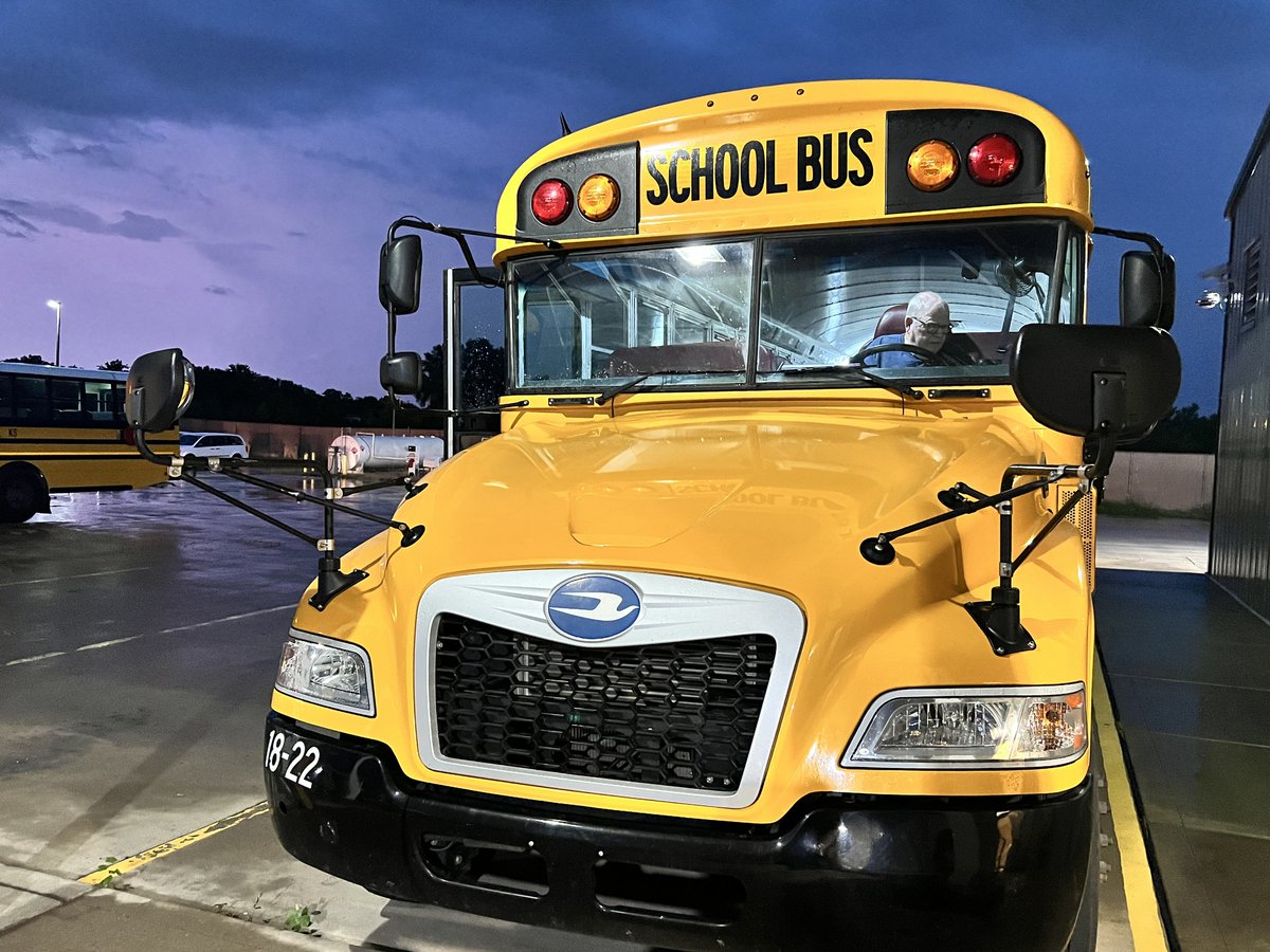 The lightning from this morning's storm gave the sky a purplish glow as USD 262 buses were leaving to pick up students for the first day of school today. 

#HornetFamily | #SOAR | #backtoschool2024