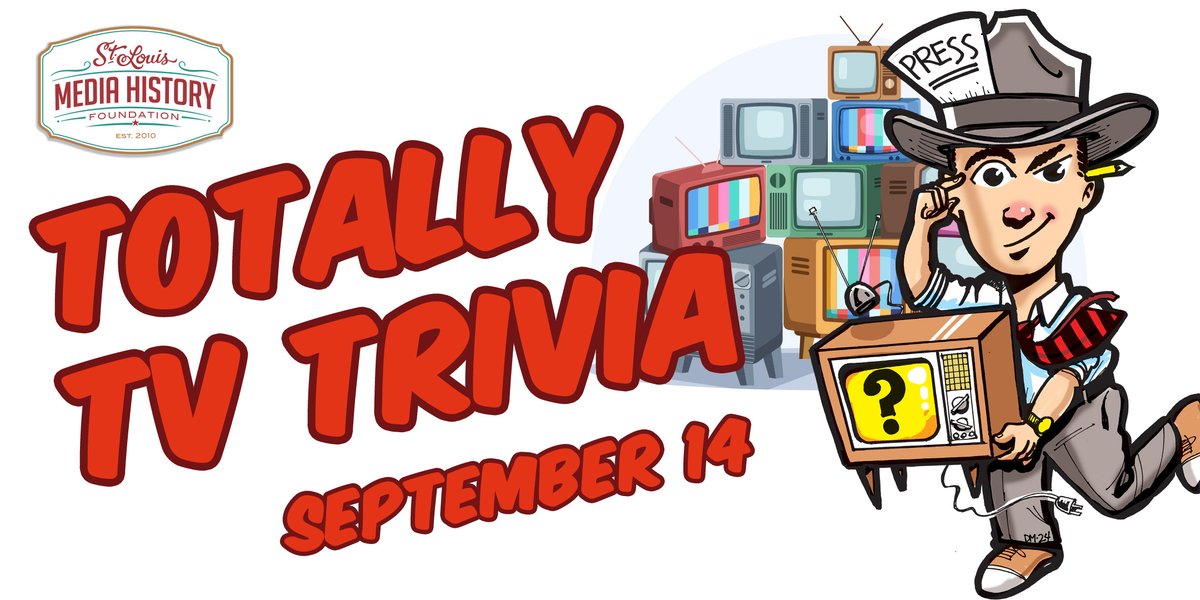 STLMediaHistory's tweet image. 📺 TV buffs, unite! Join @STLMediaHistory for a night of Totally TV Trivia on 9/14. Fun, games &amp;amp; fundraising for a great cause! 🎉 Tix: bit.ly/TotallyTVTrivia #STLEvents #trivianight #fundraiser