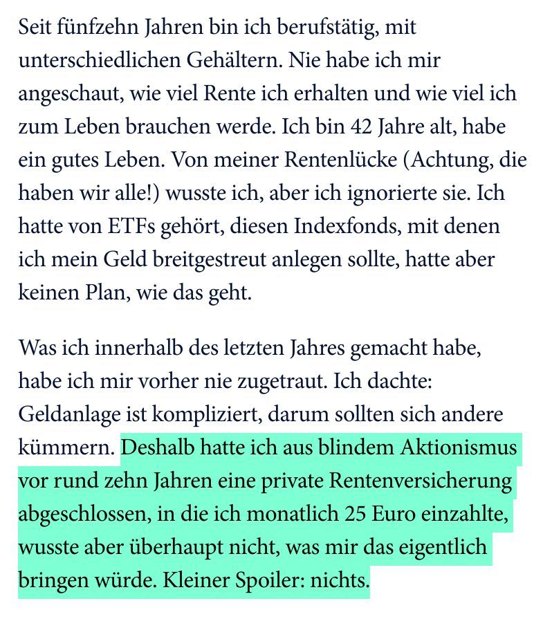 Lena Högemann war über 40, als sie merkte: Wenn ich so weiter mache, wird meine #Rente winzig. Dann googelte sie Finanzcoachings für Frauen. Ihr großartiger Text 👇buff.ly/4ftuAwK