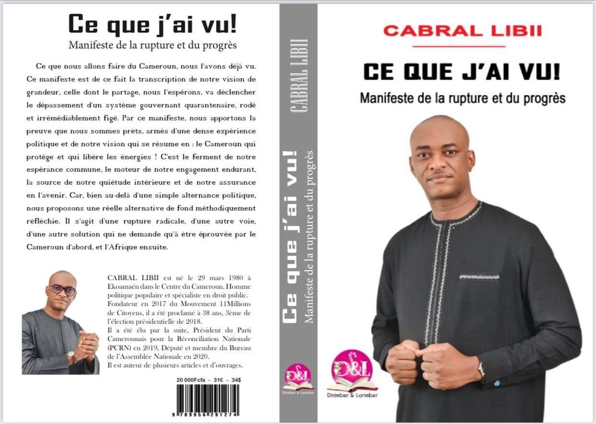 Demain 14 août 2024, le Manifeste de la Rupture et du Progrès sera disponible au siège du PCRN à Yaoundé (carrefour iptec Nkolndongo). 
Je serai présent de 15h à 18h pour d'éventuels dédicataires.