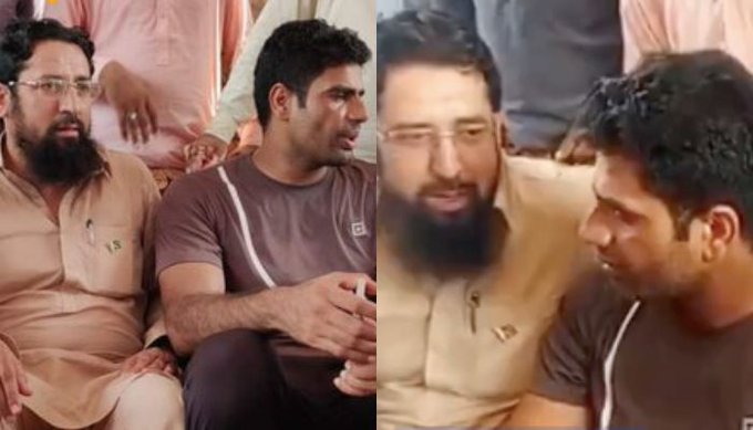 TheEarthNews1's tweet photo. #BreakingNews
#Pakistan’s Olympic #Gold medalist Arshad Nadeem with Lashkar-e-taiba terr0rist #MuhammadHarris Dar go viral. Dar tells #Nadeem in viral video that his achievement has made the entire #MuslimUmmah proud.
Muhammad Harris Dar is the Joint #Secretary of Milli Muslim League, a political party formed by LeT #terr0rist Hafiz Saeed.