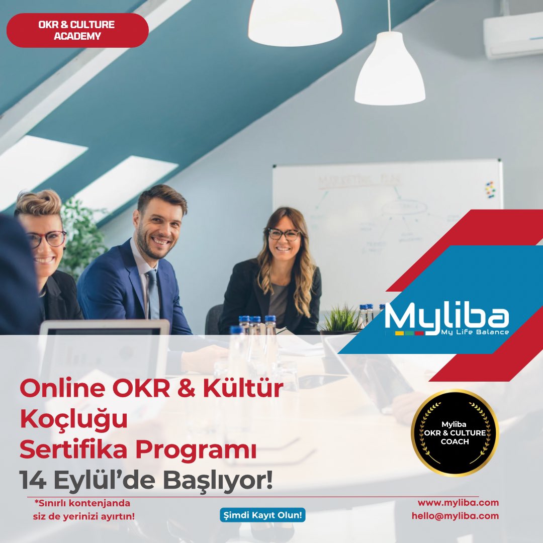 🚀 Geleceğin iş dünyasını birlikte tasarlamak için sizleri 14 Eylül'de başlayacak olan Online OKR ve Kültür Koçluğu Sertifika Programı'na davet ediyoruz!

Kayıt ve detaylı bilgi için hello@myliba.com adresinden yada aşağıdaki linkten bize ulaşın!

#OKR #CFR #okrsoftware #coach