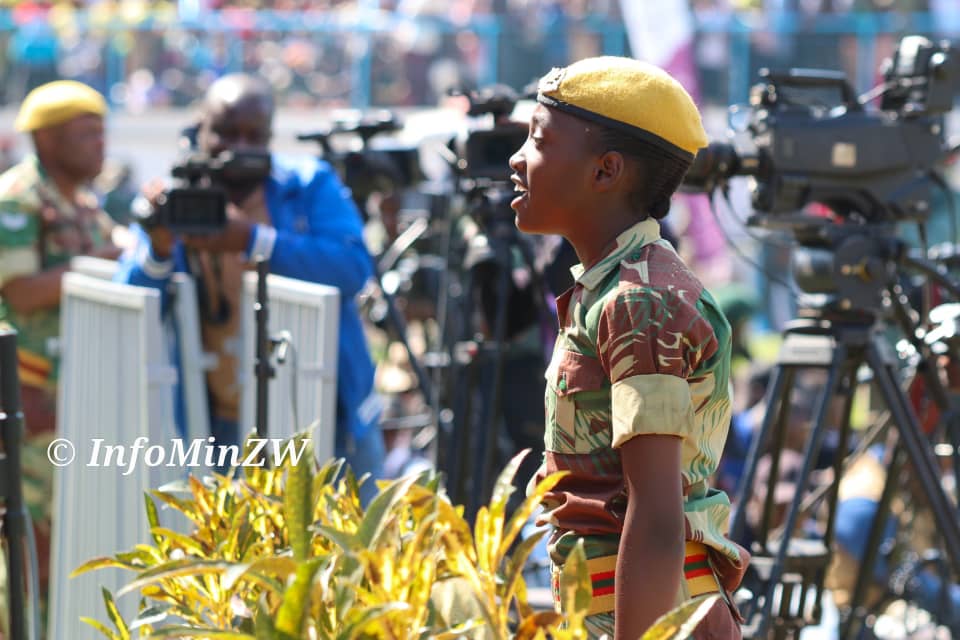 InfoMinZW's tweet image. Dzivarasekwa Barracks Primary School Junior Parade marches past in slow and quick time, advance in review order and drill display.
#DefenceForcesDay2024