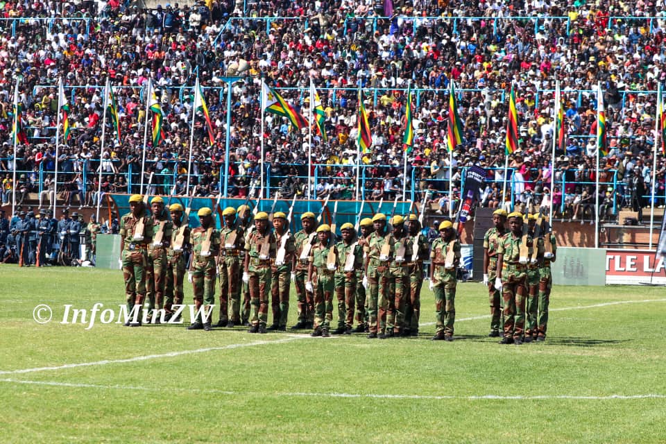 InfoMinZW's tweet image. Dzivarasekwa Barracks Primary School Junior Parade marches past in slow and quick time, advance in review order and drill display.
#DefenceForcesDay2024