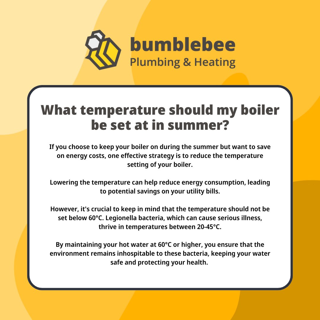 Bumblebeeheat's tweet image. As the temperature rises this summer, it’s likely you’ve not felt the need to use your heating as much and might want to reduce the temperature, but what should it be set at? Take a read👇🐝

#SummerBoilerCare #BoilerMaintenance #WhichTrustedTraders
