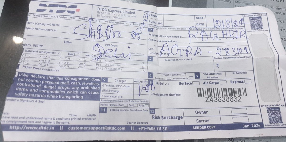 Very unfortunate to share that in digital India where even pizzas can be delivered anywhere , executive of dtdc agra said that he can't deliver the courier having rakhi because delivery address is in remote area. Shall we celebrate rakshabandhan through whatsapp?
<a href="/DTDCIndia/">DTDC Express Limited</a>