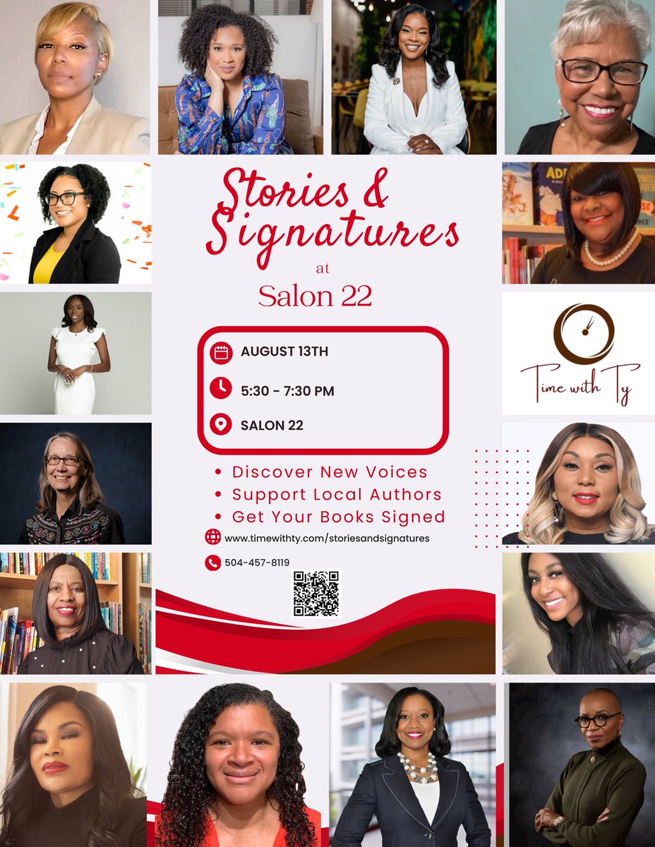 Join us for an amazing event tonight, “Stories &amp; Signatures,” hosted by @timewithtynola! I’m thrilled to be one of the featured authors. Don’t miss out on this incredible experience and come get your books signed! Get your tickets today: timewithty.com