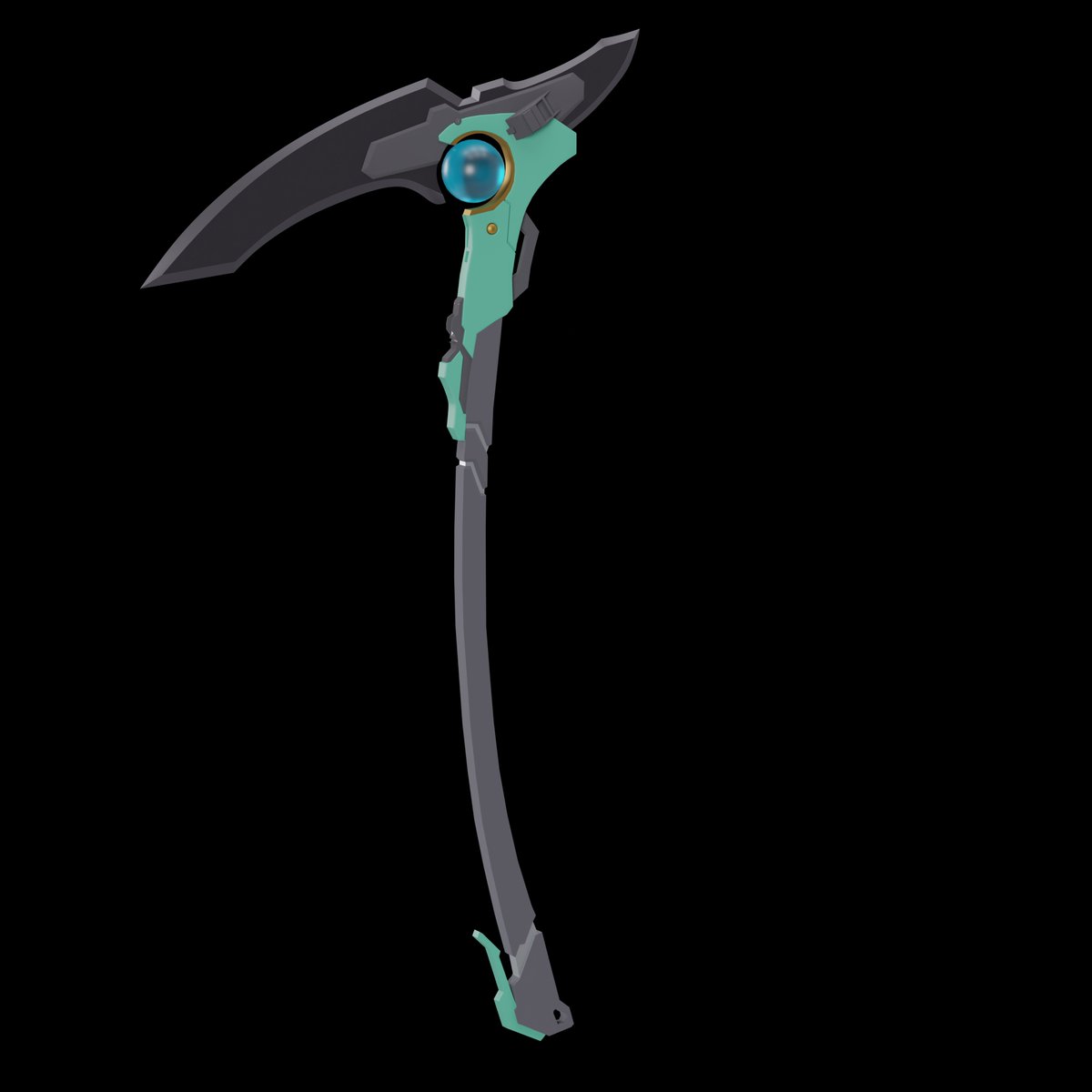 FrankieIpp's tweet photo. Futuristic Scythe WIP made in Blender 
Original Concept by @nula1w 
#b3d #blender #3dart #dohashtagsworkanymore https://t.co/M420Ky9lND