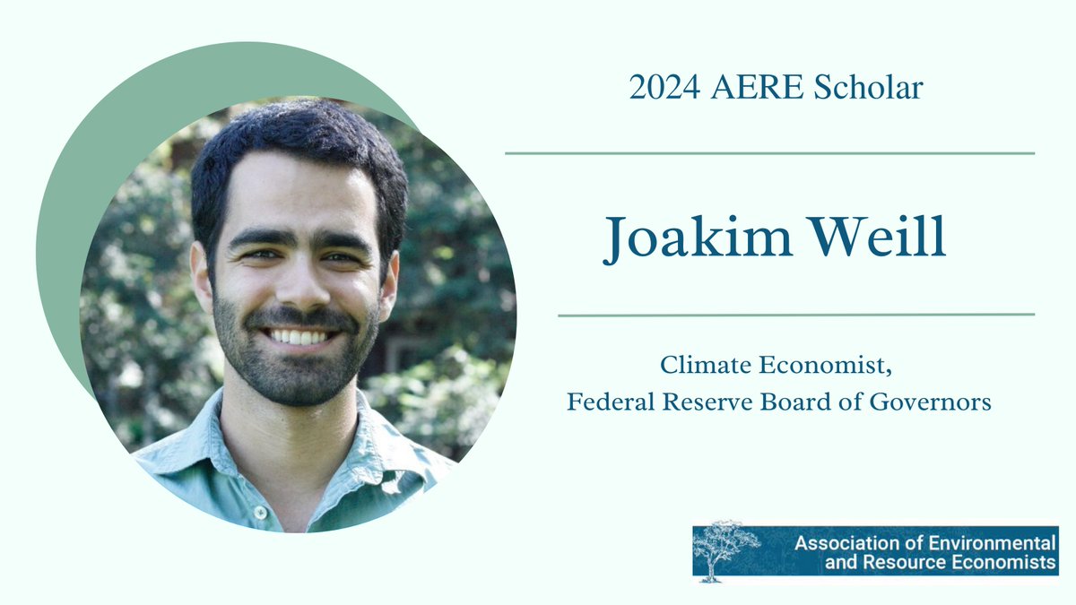 🌿 AERE Scholar Spotlight: Joakim Weill (@JoakimWeill) 🌿

Joakim is a climate economist at the Federal Reserve Board of Governors and works on environmental inequalities, climate change, and social protection.

Website: joakimweill.github.io