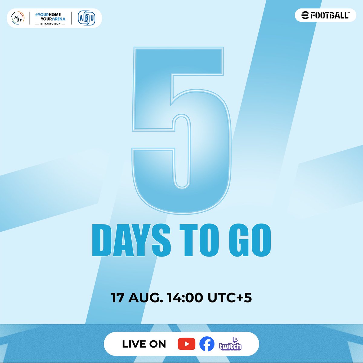 AESF_Official's tweet image. THE COUNTDOWN IS ON 👊
Tune in this weekend to watch 5 Central Asian teams 🇰🇿🇰🇬🇮🇷🇹🇲🇺🇿 battle it out in eFootball Mobile ⚽️
#unityforequality #WomenInEsports