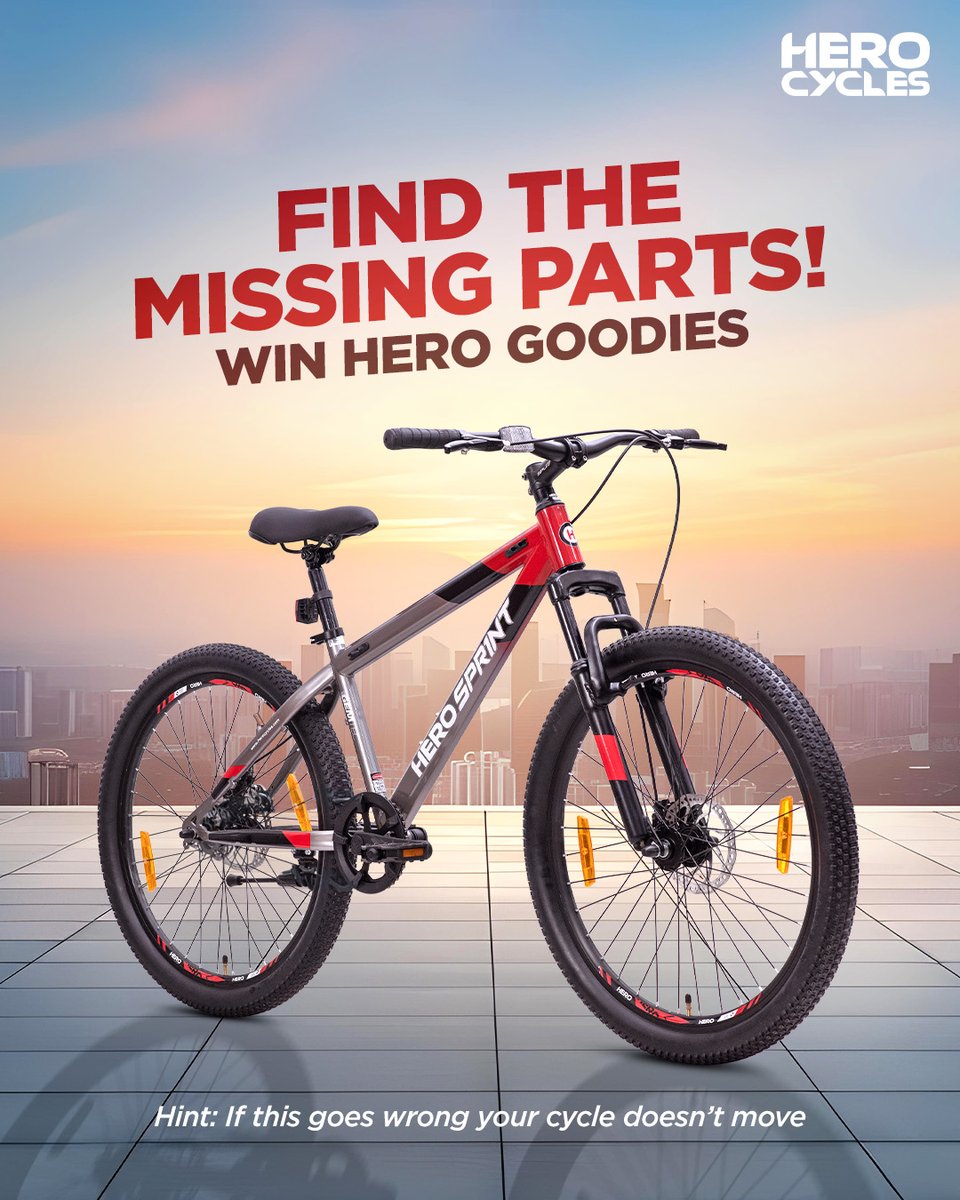 The most awaited Hero contest is here! Find the missing parts in the picture and win exciting Hero goodies! 🥰

Here is what you’ve to do:

👉Follow @hero_cycles
👉Comment the missing part below.

#HeroCycles #Contest #Contestalert #Contestgiveaway #Giveaway