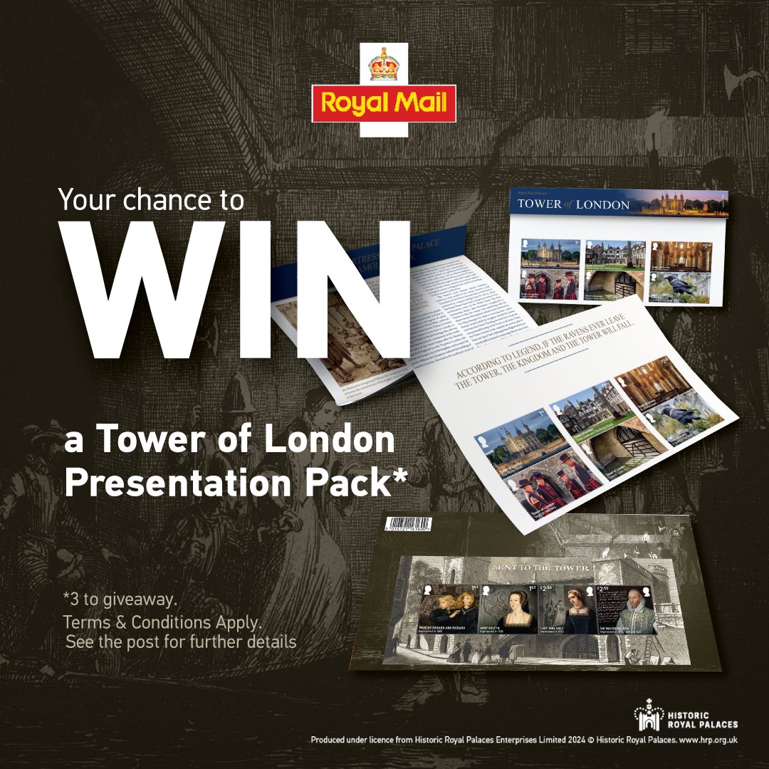 RoyalMailStamps's tweet image. Here's your chance to win a Tower of London Presentation Pack (3 to give away) 

Q. What type of bird lives and guards the Tower?

To enter, like+RT+reply below with the correct answer by 11:59pm on 18/08/2024
  
18+ UK only. Ts &amp;amp; Cs apply: royalmail.com/d8/socialmedia…