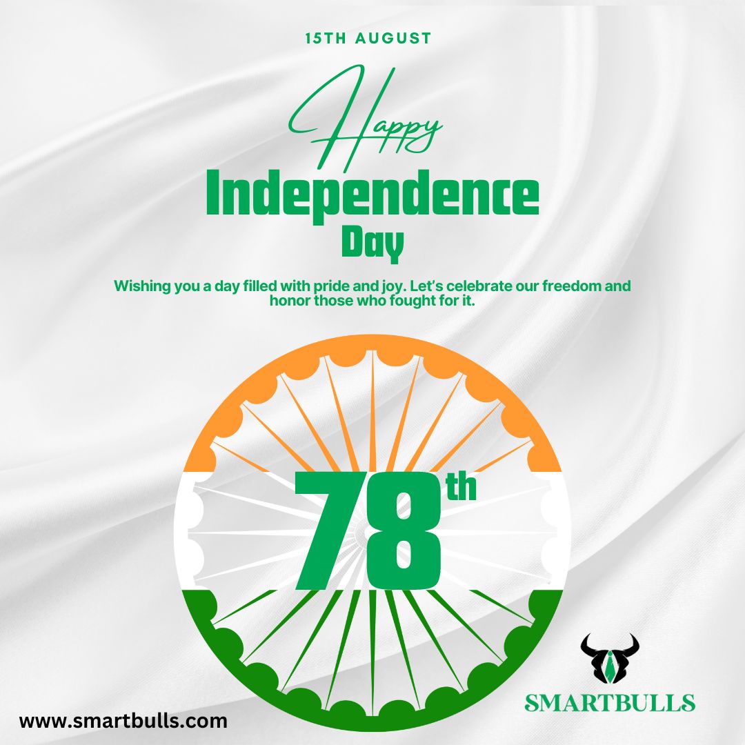 SmartBulls's tweet photo. Happy Independence Day..!

#IndependenceDay2024 #FinancialFreedom #stockmarketsindia #learnstockmarket #virtualtradingapp https://t.co/eG5hV7zzlX