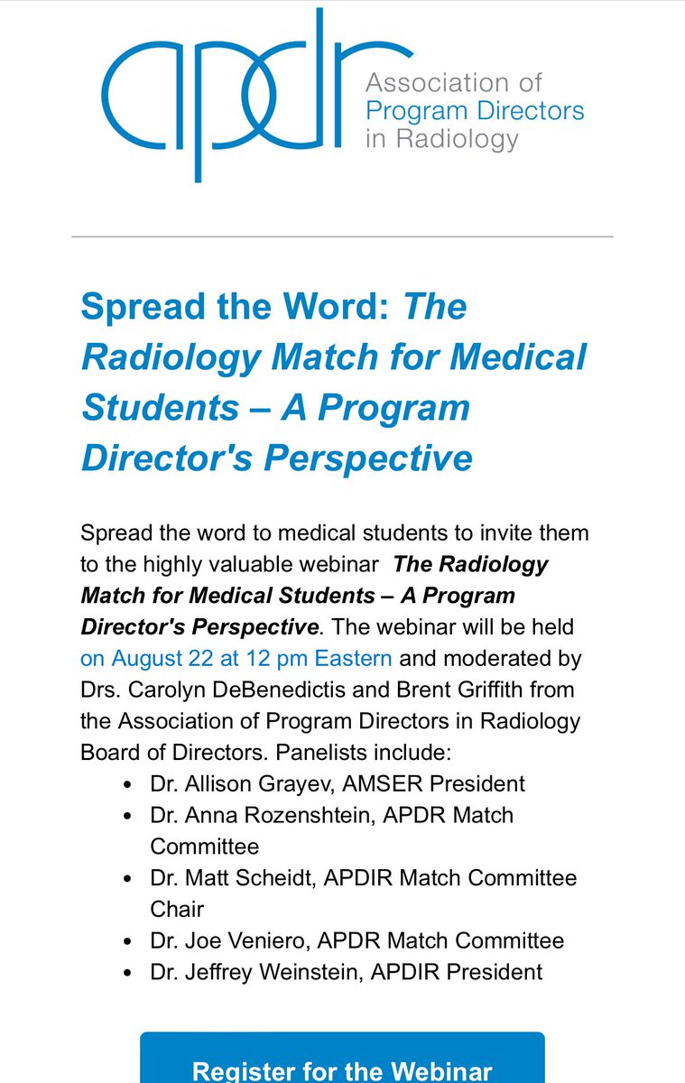 I wanted to spread the word to other #match2025 radiology applicants and even those applying in future cycles of the <a href="/aaradiol/">AAR</a> upcoming event with the <a href="/theAPDR/">The APDR</a>! I’m looking forward to the insights and tips given by the panelists! Link to register in comments.