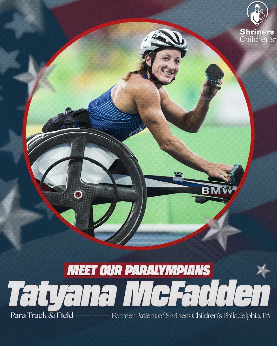Shriners Children’s Philadelphia (@shrinersphilly) on Twitter photo Former <a href="/shrinersphilly/">Shriners Children’s Philadelphia</a> patient <a href="/TatyanaMcFadden/">Tatyana McFadden</a> is heading to her 7th <a href="/Paralympics/">Paralympic Games</a> with <a href="/TeamUSA/">Team USA</a> and looking to make history! We will be cheering her on! Read her story: ow.ly/tfko50SU2pA
<a href="/USParaTF/">U.S. Paralympics Track & Field</a> Former <a href="/shrinersphilly/">Shriners Children’s Philadelphia</a> patient <a href="/TatyanaMcFadden/">Tatyana McFadden</a> is heading to her 7th <a href="/Paralympics/">Paralympic Games</a> with <a href="/TeamUSA/">Team USA</a> and looking to make history! We will be cheering her on! Read her story: ow.ly/tfko50SU2pA
<a href="/USParaTF/">U.S. Paralympics Track & Field</a>