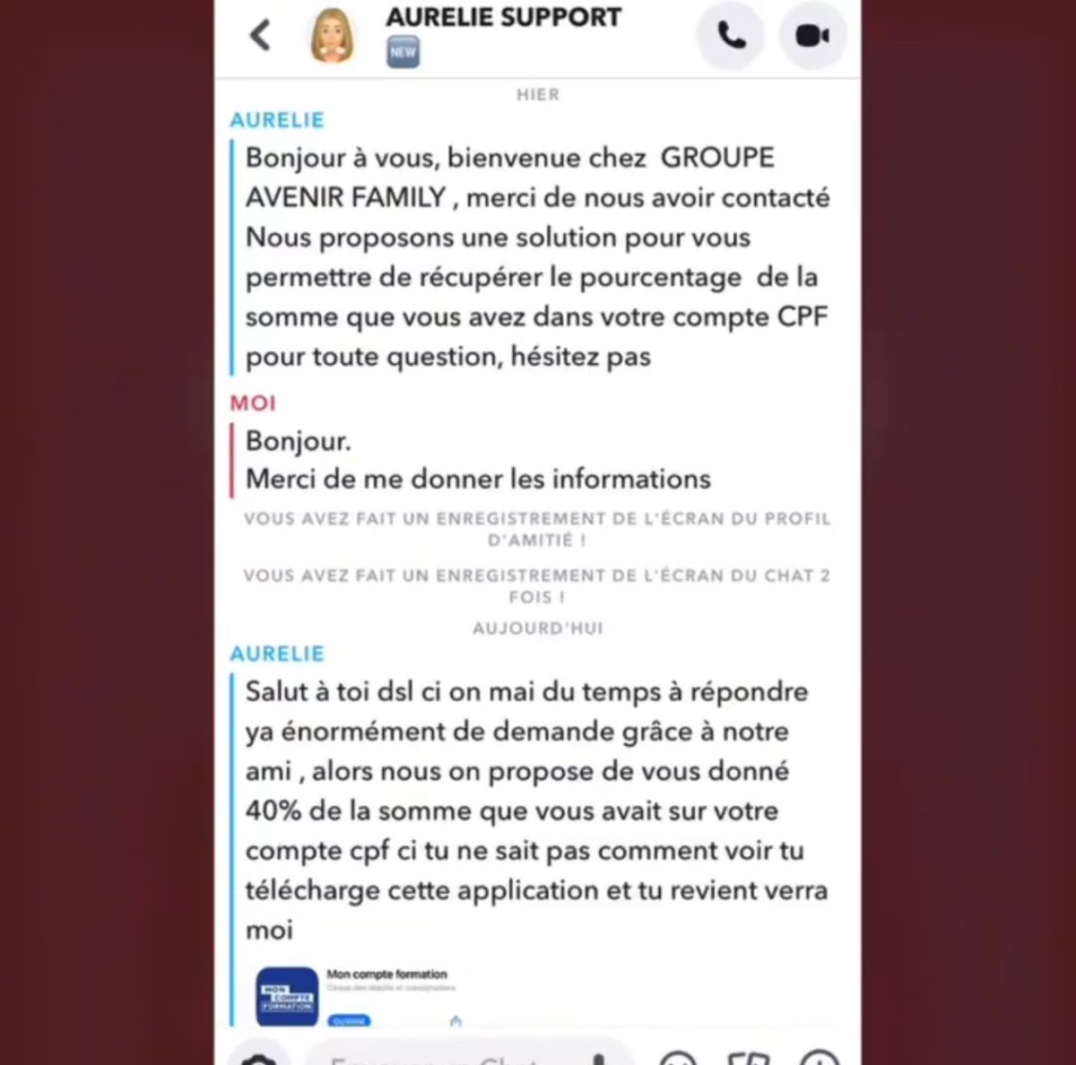 collectifAvi's tweet photo. ‼️ Attention ! Suite à notre dénonciation de la promotion de #Bassem pour un canal promettant de débloquer votre #compteCPF, vous avez été nombreux à réagir et à poser des questions sur la fraude au #CPF et ses dangers.
THREAD 🧵 https://t.co/5kpYvO9yl9