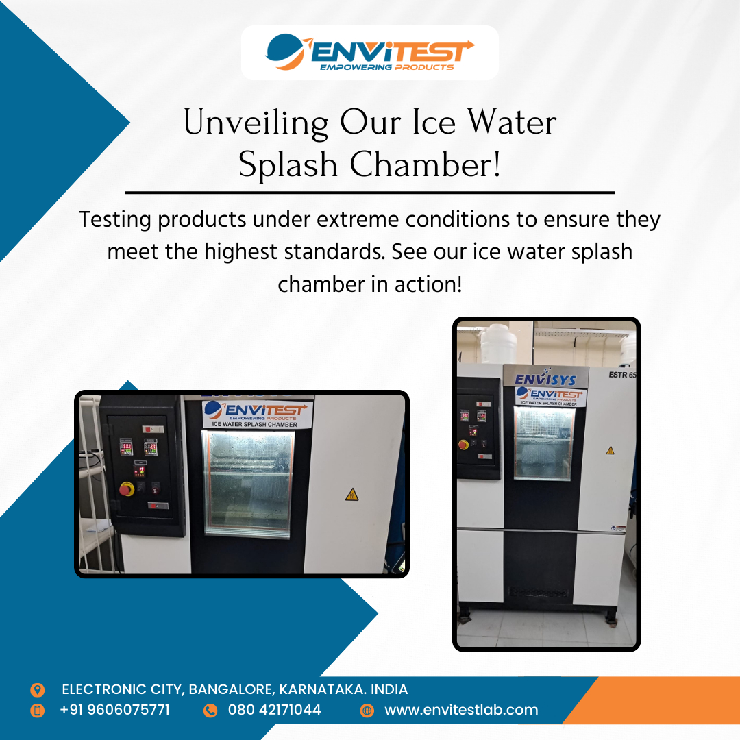 envitestlab's tweet image. Envitest Labs introduces the ice water splash chamber to our state-of-the-art testing facility. We simulate harsh environments to guarantee your products&apos; durability and performance. 

#EnvitestLabs #IceWaterSplash #ExtremeTesting #ProductReliability