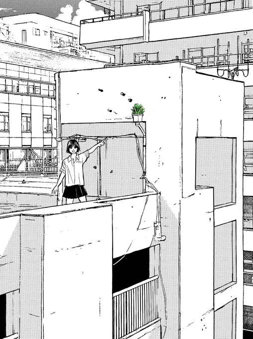 雨どいのとこにすごい草生えてた 
