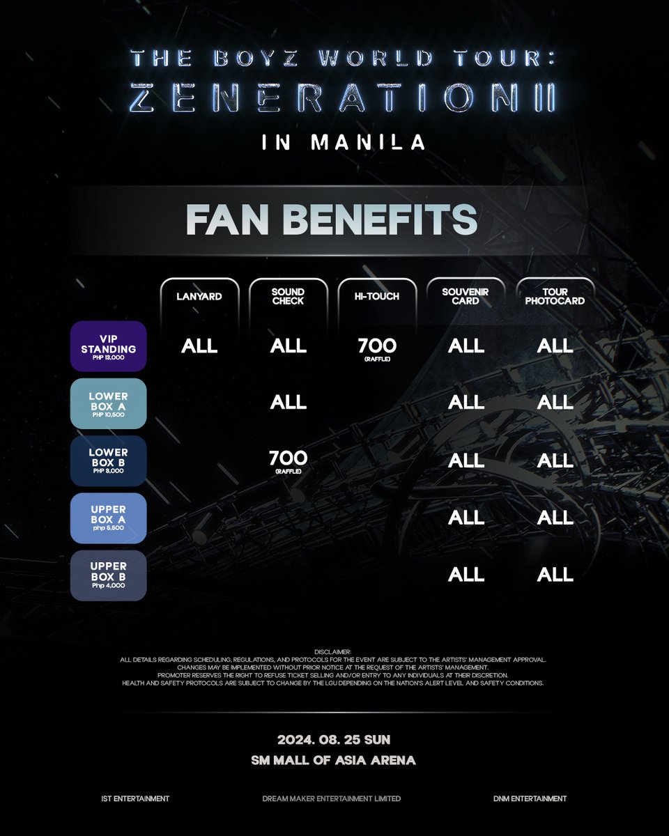 dnmentph's tweet photo. [📢] Good News The Bs! Here are even more reasons to look forward to 'THE BOYZ WORLD TOUR : ZENERATION II in MANILA'

Feel the energy up close, which will make this one to remember. Grab your tickets now!

Get your tickets here 👇🏼
🔗: https://t.co/nbwJRdW9Fx

📆08.25.2024
🕖7:00 PM
📍SM Mall of Asia Arena

#THEBOYZ #더보이즈 #ZENERATION2 #제너레이션2 #ZENERATION2_MNL