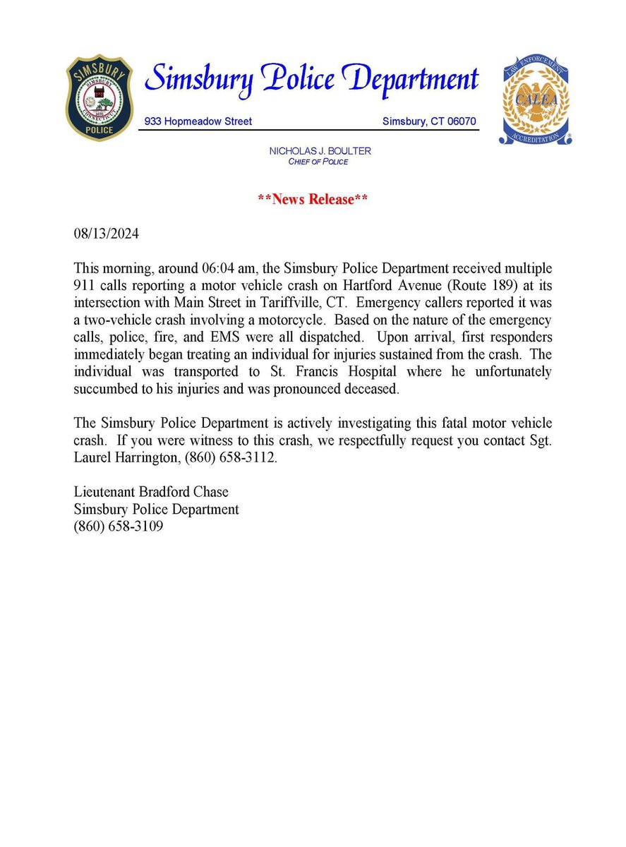 Simsbury Police (@simsbury_police) on Twitter photo 