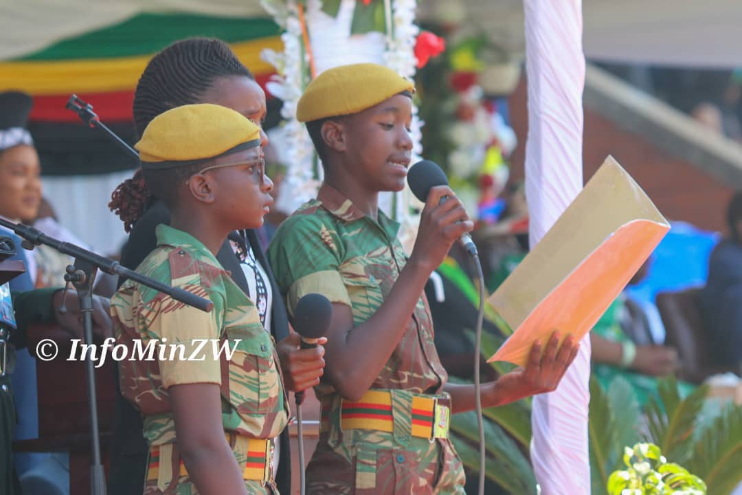 ChronicleZim's tweet image. Dzivarasekwa Barracks Primary School Junior Parade marches past in slow and quick time, advance in review order and drill display.
#DefenceForcesDay2024