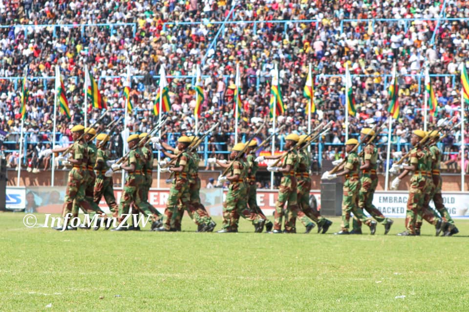 ChronicleZim's tweet image. Dzivarasekwa Barracks Primary School Junior Parade marches past in slow and quick time, advance in review order and drill display.
#DefenceForcesDay2024