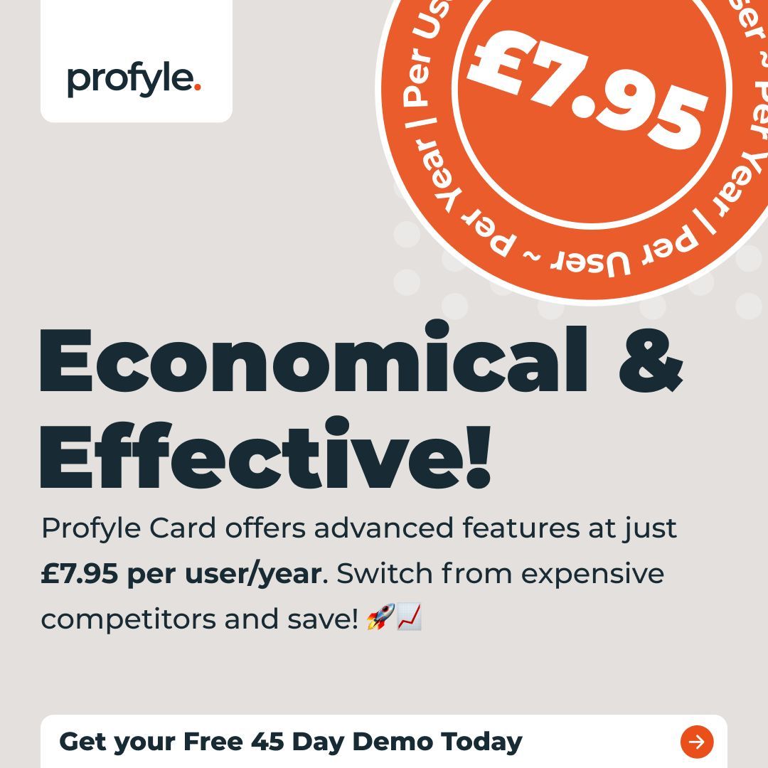 profylecard's tweet image. Economical &amp;amp; Effective! 🚀📈 Profyle Card offers all the advanced features you need at just £7.95 per user/year. Why pay more? Switch and save! Start your Free 45-Day Demo today. go.profyle.cards/0sMgHW #CostEffective #DigitalBusinessCards
