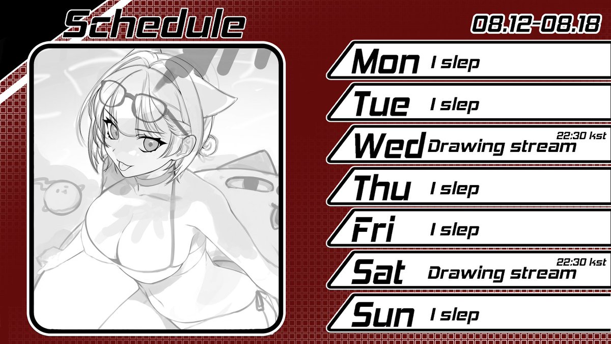 Zetto531_'s tweet image. 이번주 스케줄!
this week's schedule!

General:#Zetto
Live:#Zettonair
Art:#ZettoArto
Fanname:(Hell)fire drops,(지옥)불망울
Oshi mark:🐈‍⬛💔