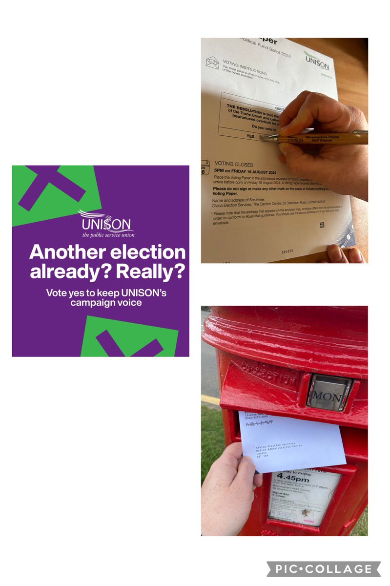 pauledw88927349's tweet photo. I’ve just voted for @unisontheunion to keep its campaign funding within the union 
✅🗳️
Still time to vote, ballot closes this Friday 16th August https://t.co/2zLezDejaI