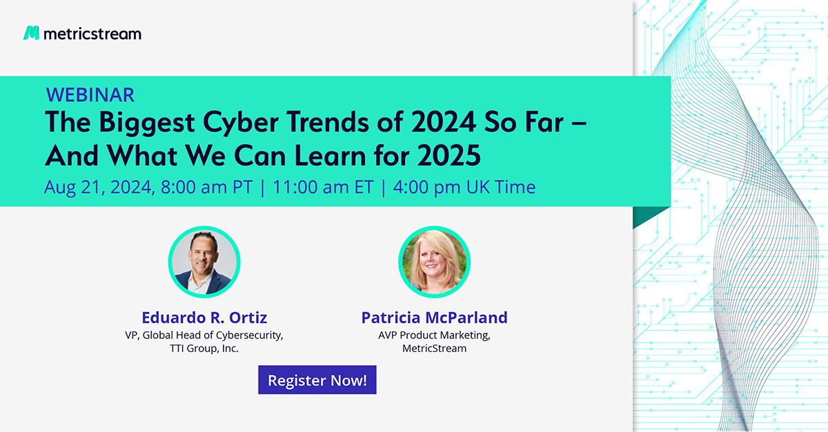 What are the top data breaches of 2024 so far? What are the lessons learned from these incidents? How can you prepare for 2025? Find out this and more in a webinar on Aug 21 with Eduardo R. Ortiz from TTI Group, Inc., &amp; MetricStream expert Pat McParland. hubs.li/Q02JRLxW0
