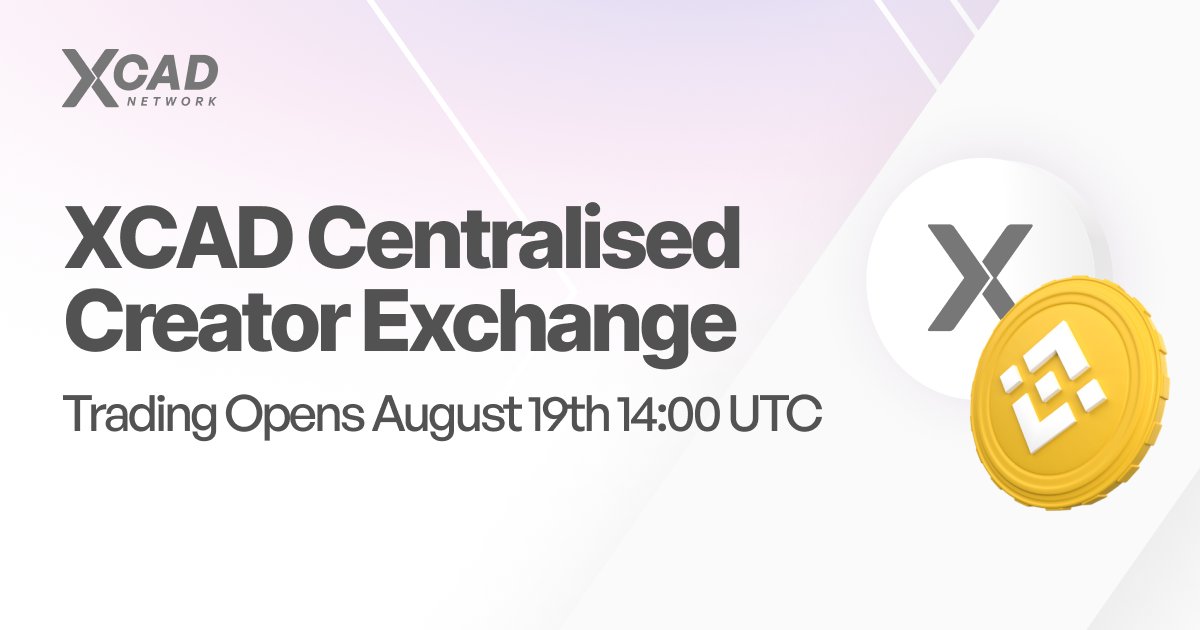 Market Maker Integration Complete ✅

The XCAD Creator Token CEX will begin trading on August 19th at 14:00 UTC. 

Initial trading pairs:
XCAD/USDT
XCAD/DON

More pairs will be added as we speed up the Creator Token rollout this month👀