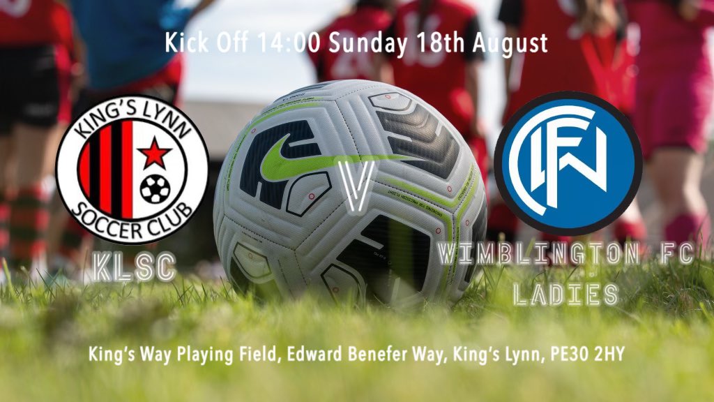 This Sunday we host our last pre season friendly against <a href="/WimboLadies/">Wimblington FC Ladies</a> at King’s Way for a 2pm kick off. Come show the ladies your support as they continue to work hard before the season starts❤️🖤 #leadingtheway <a href="/HerGameToo/">Her Game Too</a>