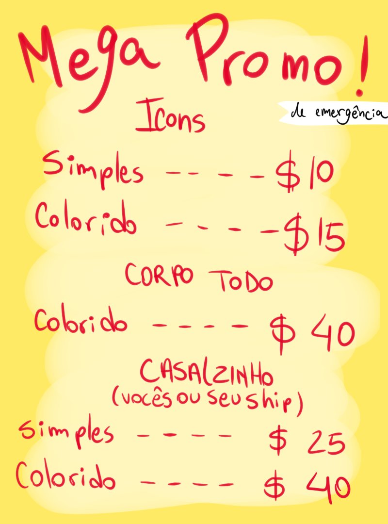 🚨[AGORA]: DESENHISTA FUDIDA ABRE COMISSÕES DE EMERGÊNCIA!
Universitária que não consegue pagar suas próprias contas abre comissões desenhando seu icon por apenas 10 reais

Veja abaixo um pouquinho do trabalho dela.