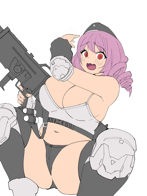 ミリタリー女子の連作2段目を描いています。近々完成させてアップしたいです◯ 