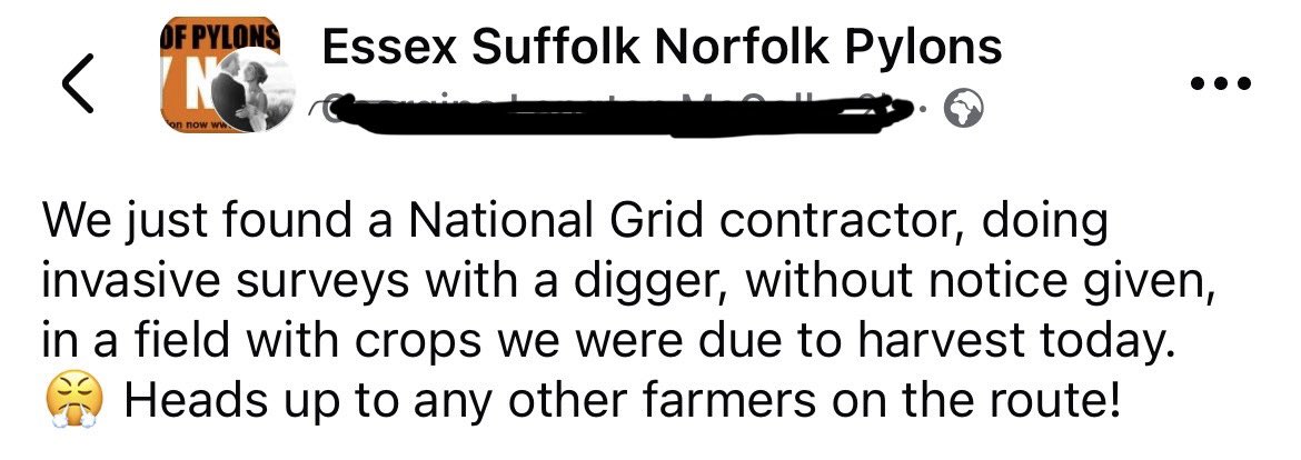 Rosie P ๐ฆ ๐ฆ ๐ฆ ๐ฆ ๐๐๐๐ณ๐ฒ๐ง (@rosiep4) on Twitter photo National Grid at work doing surveys, without notifying the landowner (as required) and in a crop due to be harvested that day
<a href="/nationalgrid/">National Grid</a> <a href="/nationalgriduk/">National Grid UK</a> <a href="/PylonsEAnglia/">Essex Suffolk Norfolk Pylons</a> <a href="/NFUtweets/">National Farmers' Union</a> <a href="/ProagriLtd/">Tom Bradshaw</a> <a href="/CLAtweets/">Country Land & Business Assn</a> National Grid at work doing surveys, without notifying the landowner (as required) and in a crop due to be harvested that day
<a href="/nationalgrid/">National Grid</a> <a href="/nationalgriduk/">National Grid UK</a> <a href="/PylonsEAnglia/">Essex Suffolk Norfolk Pylons</a> <a href="/NFUtweets/">National Farmers' Union</a> <a href="/ProagriLtd/">Tom Bradshaw</a> <a href="/CLAtweets/">Country Land & Business Assn</a>