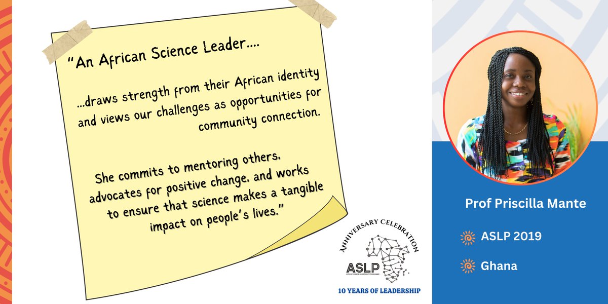 AfricaSLP's tweet photo. Fellow and facilitator, Priscilla Mante, on what defines an #African #Science #Leader #ASLP10 https://t.co/52EvHjsb89