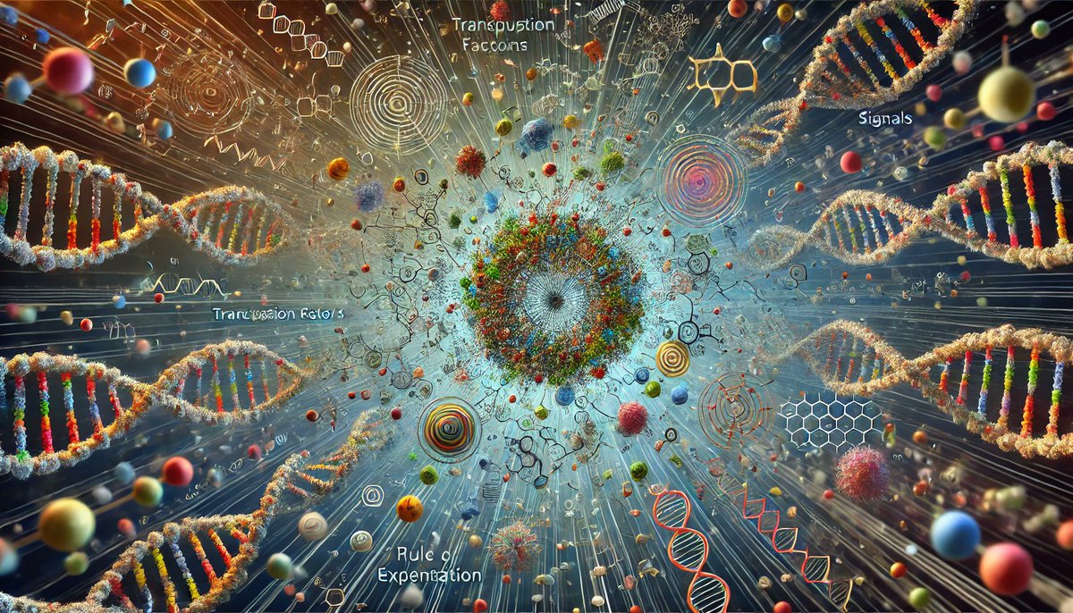 GabKrouk's tweet image. Biology leverages the principle of exponentiation through the combinatorial effects of signals, transcription factors, and genetic variants. This process enables organisms to adapt to the infinite complexity of the world using a relatively limited number of molecular elements.