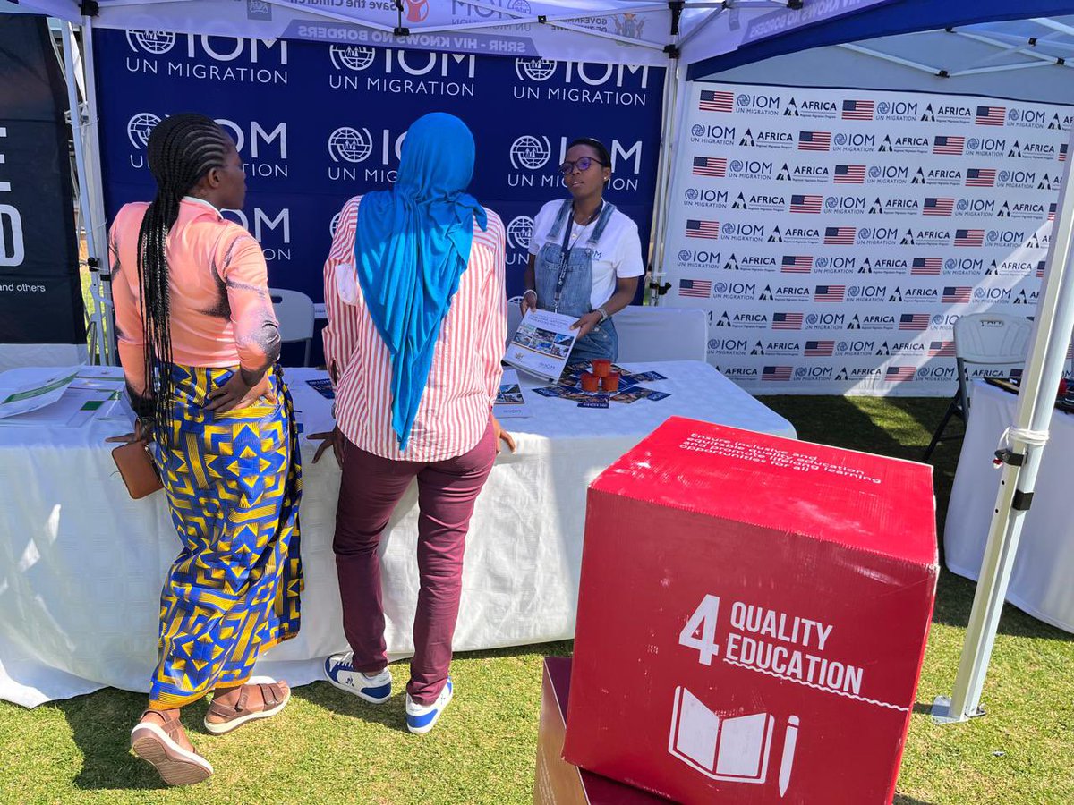 IOMROpretoria's tweet image. Today is the last day of the #6thSouthernAfricaYouthForum 

Come visit the IOM exhibition 
booth and learn more about our work on safe &amp;amp; regular #migration, Sexual, Reproductive, Health and Rights - HIV Knows No Borders.

#ARMP
#SRHR