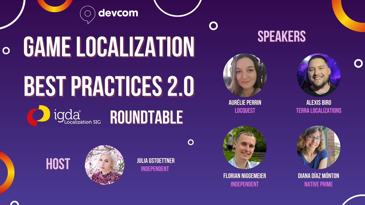 IGDA Localization SIG (@igdalocsig) on Twitter photo The <a href="/IGDA/">International Game Developers Association</a> Localization SIG is hosting an onsite roundtable on Aug 20th, 16:30-18:00 CEST at Stage 13 - (2nd/3rd Floor). Hear from experts on localization best practices and join the discussion! 🙌 bizcommunity.gamescom.global/widget/event/d… The <a href="/IGDA/">International Game Developers Association</a> Localization SIG is hosting an onsite roundtable on Aug 20th, 16:30-18:00 CEST at Stage 13 - (2nd/3rd Floor). Hear from experts on localization best practices and join the discussion! 🙌 bizcommunity.gamescom.global/widget/event/d…