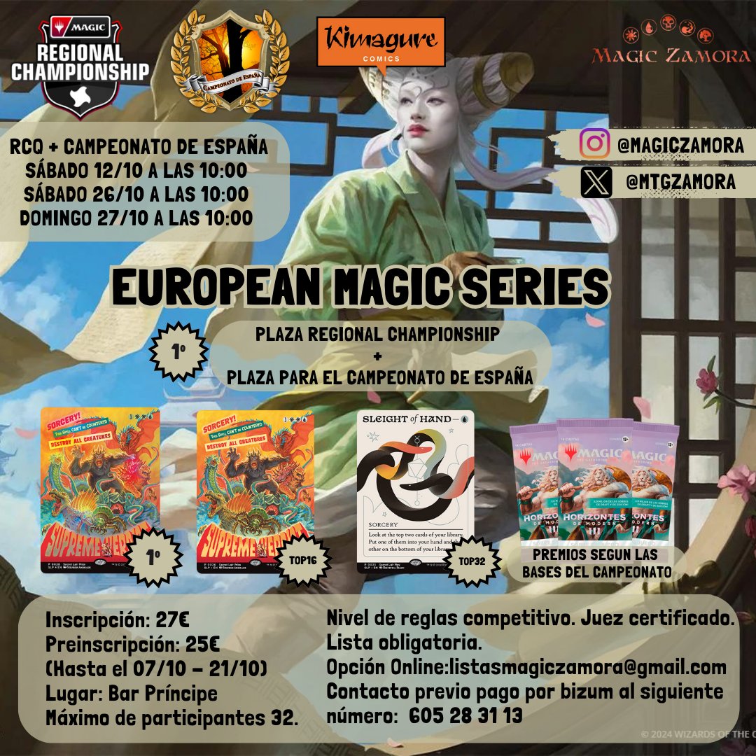 Tenemos el placer de anunciaros nuestro triple RCQ + Campeonato de España de esta temporada de Modern.
¡OS ESPERAMOS!